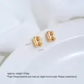 Vergoldete Edelstahl-Buchstabe-R-Charm-Perle für handgemachten Schmuck - Buchstabe R (H79-18) / 1 Stück / Goldplattierter Stahl