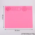 Pink large silicone painting mat with built-in palette for kids DIY art and craft projects - Pink (J2758-B) / 50.3cm x 40.2cm / Pink