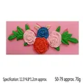 Moule en silicone fleurs de rose pour décoration de gâteau fondant et chocolaté - 11.5x4.8x1.2cm