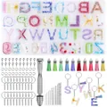 Complete DIY epoxy resin mold kit for alphabet and number keychains - PA013