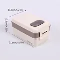 Dual-layer bento box with lid and buckles, size 21.8x13.3x10.8cm, approx 236g weight. - Double Layer Contrast Color Style (J230739-B) / J230739-B