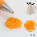 Professional medium 6-teeth stainless steel icing nozzle model 40-64 for DIY cake rose piping - 6-Teeth Piping Tip (40-64) / 40-64 / Silver