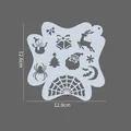 White plastic face painting stencil with Christmas and Halloween patterns, 12.9x12.6cm - Christmas