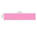 Molde de silicona rosa para fondant con textura geométrica para bordes de pasteles - Textura de Calado Geométrico (50-1341)