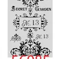 Secret Garden DIY stencil for graffiti and coffee latte art, model EG085 for drawings. - Secret Garden Vintage Style (EG085)