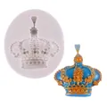 Intricate crown silicone mold for DIY fondant cake baking and chocolate crafting - Vintage Crown (50-2342) / Gray