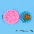 Round daisy flower silicone mold 9.5cm for DIY fondant cake decorating and candle making - Daisy Sunflower Pink Mold (50-3180-A)