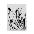 Detailed macro view of bird on branch silhouette pattern on craft embossing folder - Forest Birds (58034)