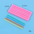 Pink rope texture silicone mold for DIY cake decoration and chocolate fondant borders - Rope Twist Mold (50-2927-A) / 12.3x5.9cm / Pink