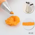 Model 40-68 medium size stainless steel piping nozzle for cream cake decorating with 6 teeth - Medium 6-Teeth Piping Tip (40-68) / 40-68 / Silver