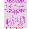 Pink DIY stencil for coffee latte art and painting with floral and text patterns - Inspirational Slogan Pink Style (56086)