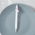 Transparent retractable gel pen with white grip and cute unicorn charm decoration - Unicorn / 0.5mm