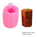 Molde de silicona 3D panal para velas DIY con dimensiones y peso indicados - Panal Hexagonal (50-712-A) / Rosa