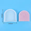 Stampo in silicone arcobaleno per candele e vassoi fai-da-te, misura 14,5x14,5 cm. - Stile Arco Quadrato (50-3235-D)