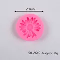 Pink daisy flower silicone mold for DIY cake fondant and candle decorating, 7cm diameter - Pink Daisy Sunflower Mold With Hole (50-2649-A)
