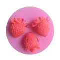Creative strawberry shaped pink liquid silicone fondant cake mold for DIY baking decoration - Strawberry Style (50-02) / Pink
