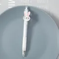 Cute white rabbit retractable gel pen with transparent barrel and soft white grip - Rabbit / 0.5mm
