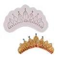 Crown shaped silicone mold for DIY fondant cake and chocolate dessert decoration - Mini Crown (50-1026) / White