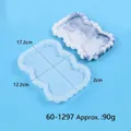 Detailed view of cloud-shaped silicone resin tray mold with dimensions and weight info - Wave Pearl Edge Shape (60-1297)