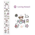 Japanese style kawaii girl on airplane waterproof PVC sticker for DIY hand account decor - 04 Love Hawaii / 6x35cm