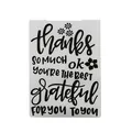 Detail of plastic embossing folder with 'thanks' and 'grateful' text for DIY crafts - Gratitude Theme (58039)