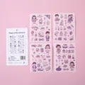 4 feuilles d'autocollants fille magique violette pour la décoration de journaux et DIY. - 4 pièces / Pays des Merveilles Magique