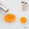 Medium stainless steel 6-teeth icing nozzle for cream piping and DIY cake decorating. - 6-Teeth Star Piping Tip (40-78) / 40-78 / Silver