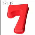 Stampo in silicone rosso numero 7 per decorazioni di torte in fondant 3D e cioccolato - Stile Numero 7 (57135) / Pezzo Singolo / Rosso