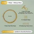 Detail view of 14k gold-filled DIY jewelry material kit with OT clasp and wire - Without Pliers / Set 1 / 14K Gold