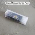 20pcs Black 0.5mm ST Tip Quick-Dry Gel Pen Refills in a Clear Plastic Storage Box - Quick Dry ST Tip Refill / 20 Pieces/Pack / Black