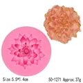 Peony flower silicone fondant mold for cake decorating 5.5cm size - Peony Style (50-1271) / 5.5x1.4cm / Pink