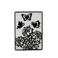 Detailed view of plastic embossing stencil with butterfly and flower patterns for DIY crafts - Butterfly & Flower (58040)