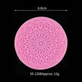 Rosa Mandala-Spitze Silikonform für DIY Schokoladen-Fondant-Kuchendekoration, 6,8 cm - Mandala-Spitzenstil (50-1208) / Durchmesser 6.8cm / Rosa