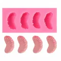Mandarin orange segment silicone fondant mold with four cavities for cake decoration - Orange Segment Style (50-1678) / Pink