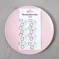 8-piece set of novelty red and light blue cherry-shaped metal paper clips on display card - Cherry Shape (8 Pcs) / Red