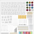 Complete DIY alphabet and number resin mold set for keychain and jewelry making projects - PA041