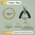 Complete DIY jewelry making kit with 14k gold-filled OT clasp, wire, and pliers - With Needle Nose Pliers / Set 1 / 14K Gold
