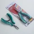 GT Profi-Spitzzange aus Stahl mit ergonomischen teal-farbenen Griffen für Schmuck DIY - Flachrundzange (MP-91)