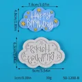 Silikonform in Wolkenform für Happy Birthday Fondant-Kuchen und Schokolade DIY - Wolke Stern Happy Birthday Stil (50-1200-B) / Form 9x6.2x1cm