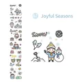 Cute Japanese style PVC waterproof stickers with winter snow theme for DIY journaling - 07 Happy Seasons / 6x35cm
