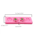 Dimensioni dettagliate dello stampo in silicone a fiori rosa per fondente e cioccolato - Stile 3 (50-1010#3) / Rosa-Stile 3 (50-1010#3) / Rosa