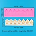 Europese vintage bloemmotief siliconen mal voor DIY taart rand decoratie benodigdheden - 50-3592-A (18x5.3cm)