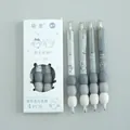 Retractable quick-dry gel pen set with 4pcs soft decompression grips in grayscale tones - 0.5mm (4 Pieces Pack) / Gray