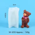 3D standing teddy bear silicone candle mold for DIY craft, 10.8cm tall, 143g weight - Standing Bear (50-3255-D) / Approx. 143g