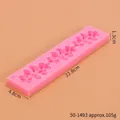 Lange rosa Silikonform mit Blumenmuster für Fondantkuchen-Spitzendekoration DIY - Kontinuierlicher Blumenstil (50-1493) / 22.8x4.8x1.3cm / Rosa
