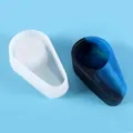 Tropfenförmige Silikonform für Zigarrenaschenbecher mit blau-schwarzer Marmorierung - Ovale Aschenbecher Form (60-777)