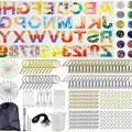 Comprehensive alphabet and number silicone mold DIY earring and jewelry making kit. - Full Alphabet Mold With Hand Drill And Earring Tools Set (84031)