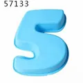 Stampo professionale in silicone blu 3D numero 5 per decorazione di torte e cioccolato - Stile Numero 5 (57133)