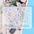 Detailed macro view of DIY resin dreamcatcher silicone mold with feather and moon shapes - Dreamcatcher Mold