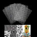 6-teiliges Set transparente Strukturmatten für Kuchendekoration mit floralen und Wellenmustern. - Hawaii-Stil-Textur (55021)